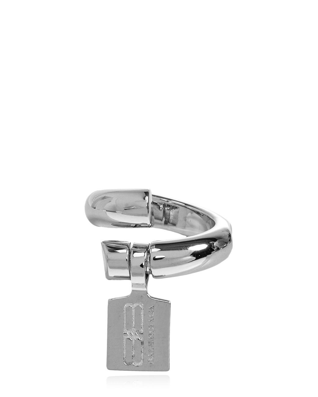 Balenciaga Gray Ring With Engraved Logo