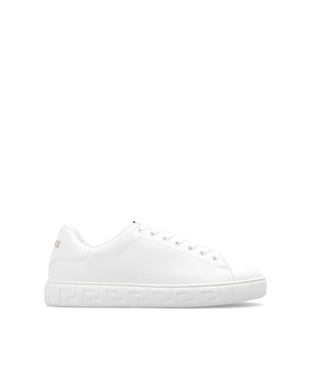 Versace White Greca Leather Low-Top Sneakers for men