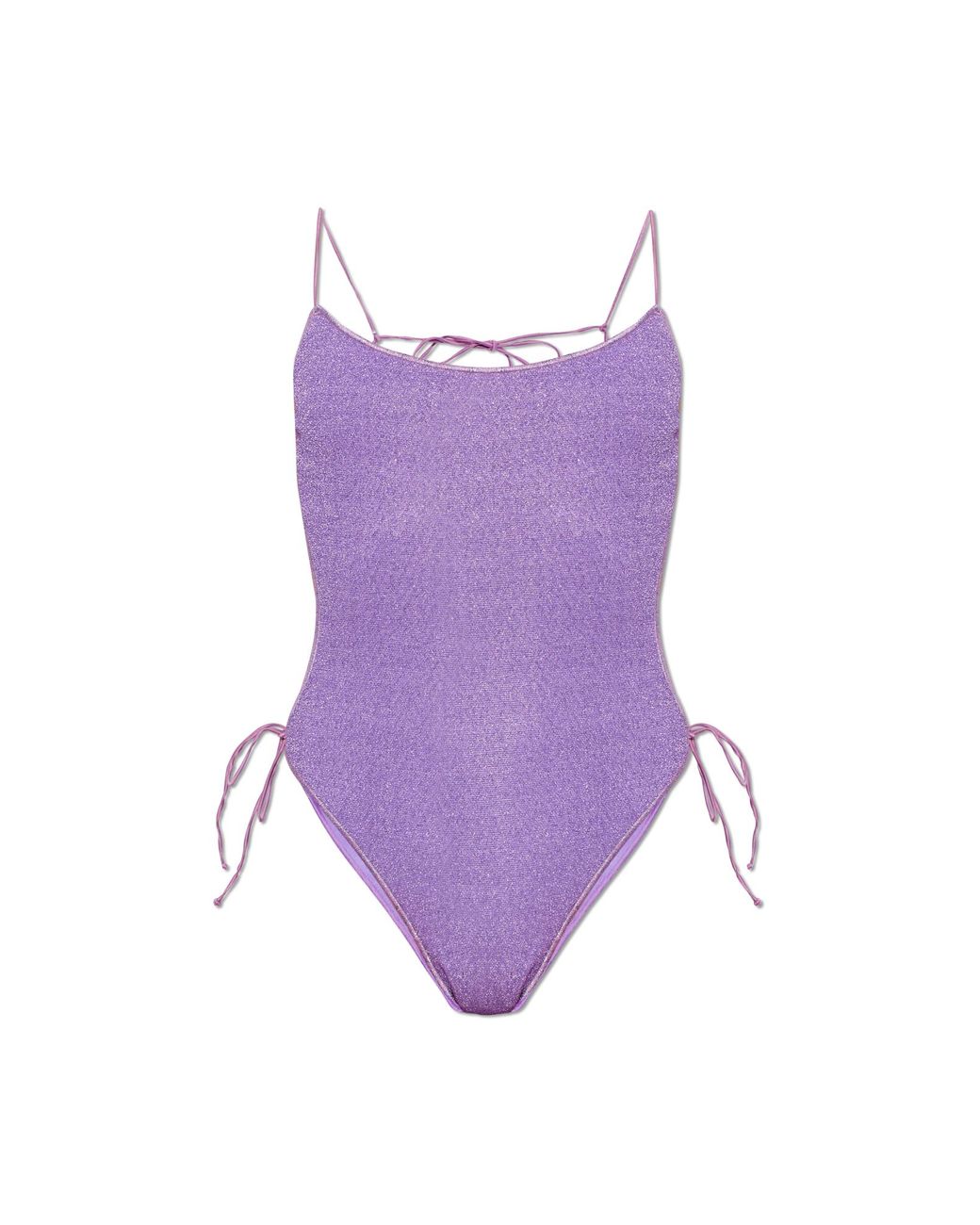 Oseree Purple One-Piece Swimsuit With Lurex Thread