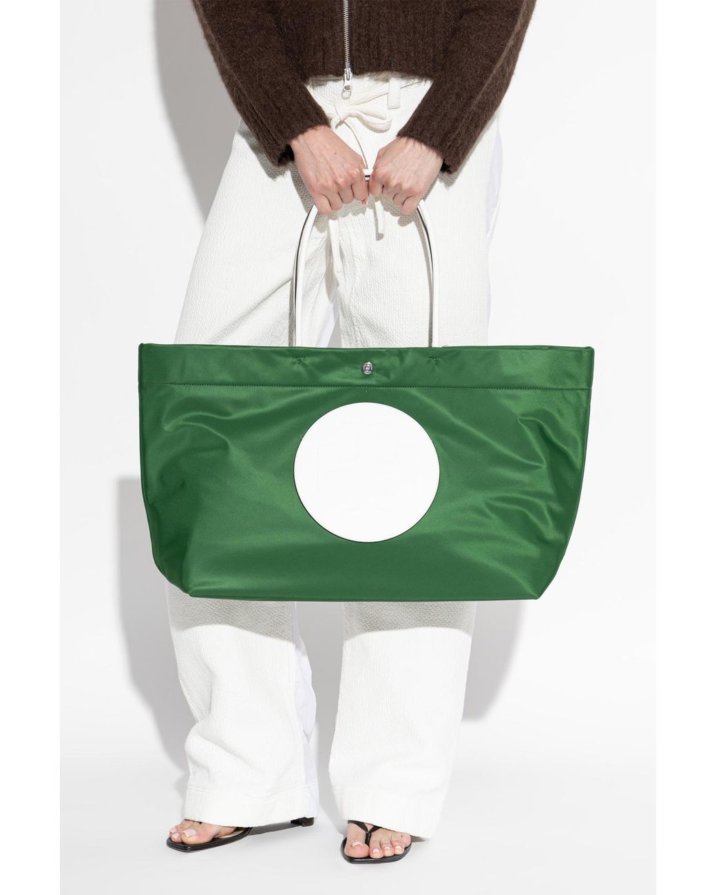 Tory Burch Green "Ella" Shopper Bag