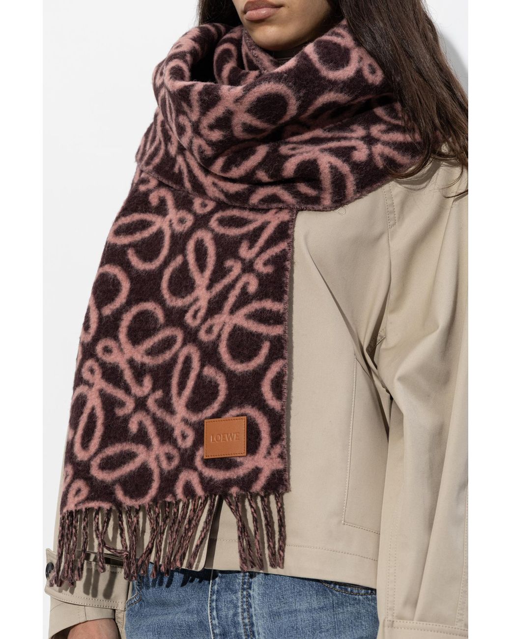 Loewe Pink Scarf With Logo