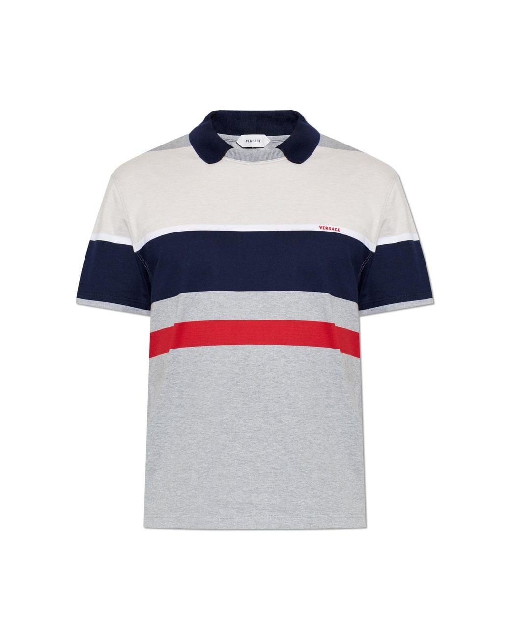 Versace Blue Polo With Embroidered Logo for men