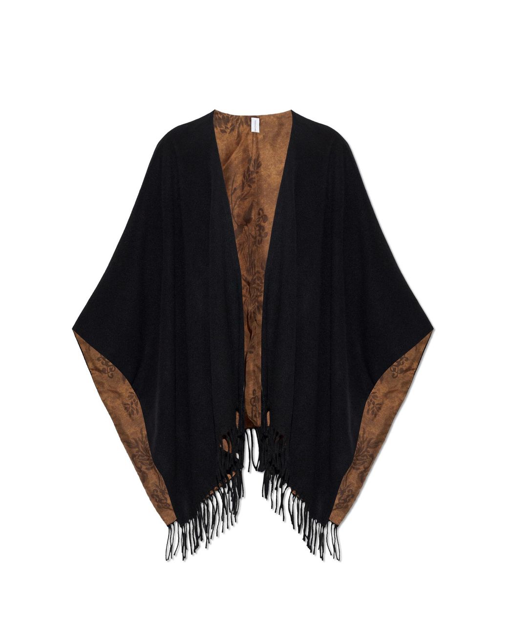 Ferragamo Blue Double-Sided Poncho With Fringes