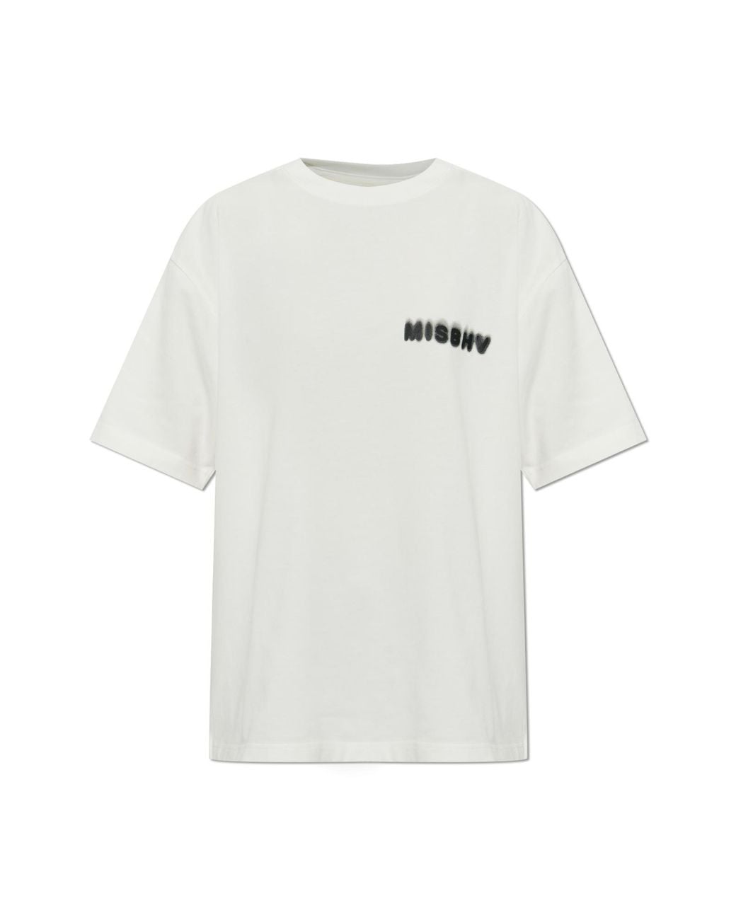 M I S B H V White Vintage Effect T-Shirt