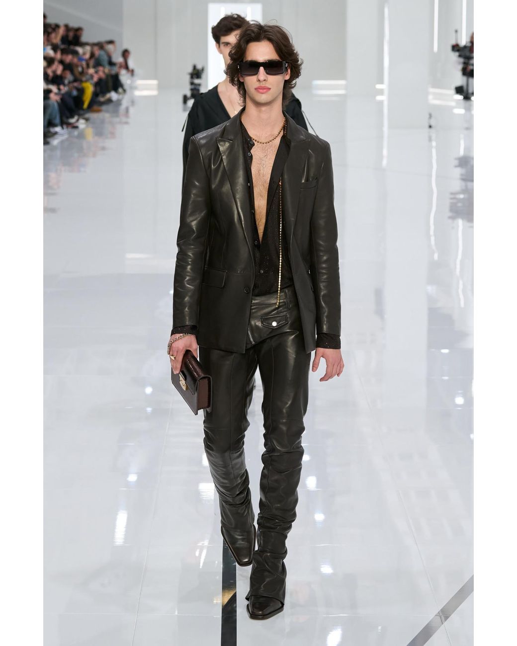 Pantalon En Cuir Dsquared2 Noir - Modèle Biker - Taille 46