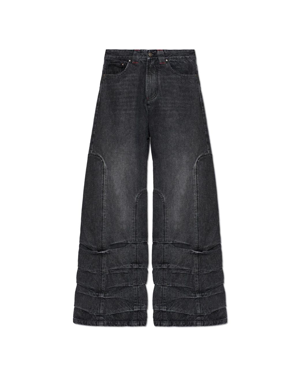 AVAVAV Black Jeans With Stitching