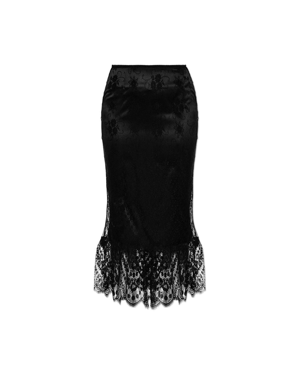 Dolce & Gabbana Black Lace Midi Skirt