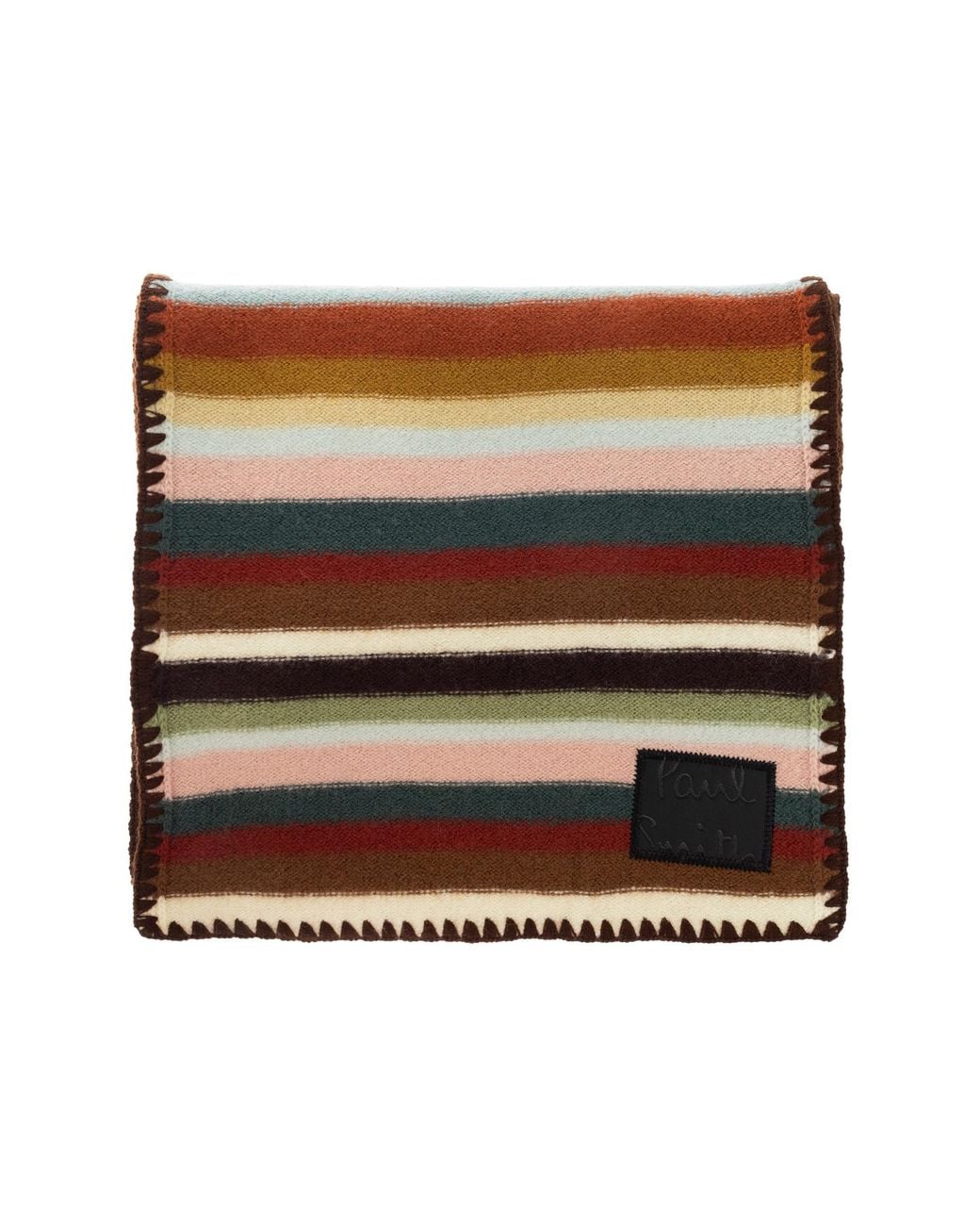 Paul Smith Black Wool Striped Scarf