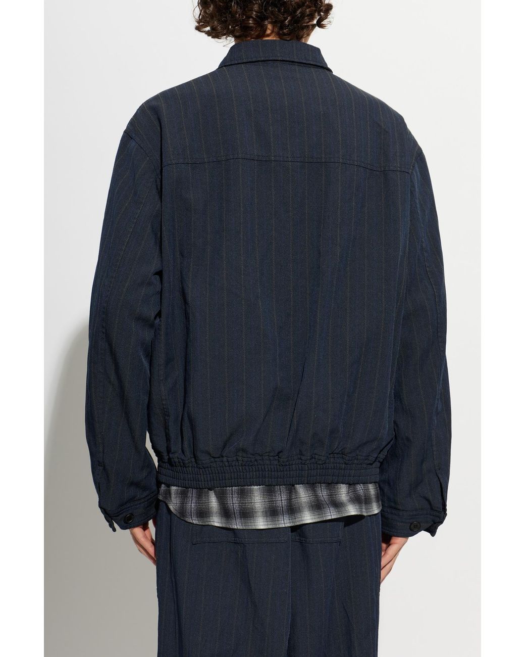 Comme des Garçons Blue Pinstripe Pattern Jacket for men