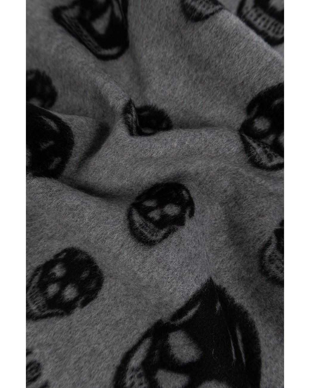 McQueen Black Scarf With Skull Motif for men