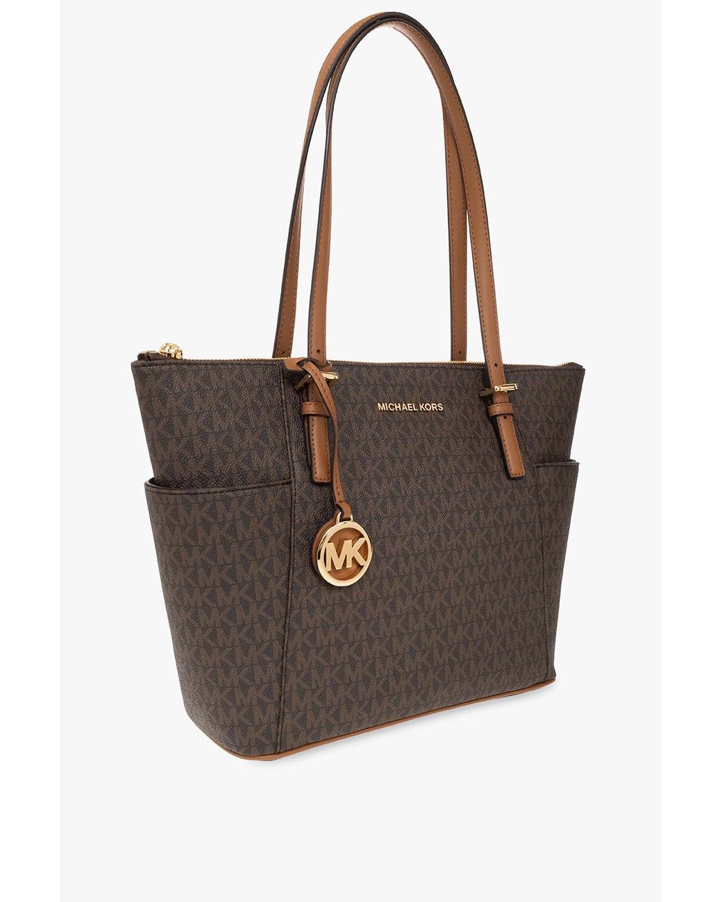 mk jet set tote brown