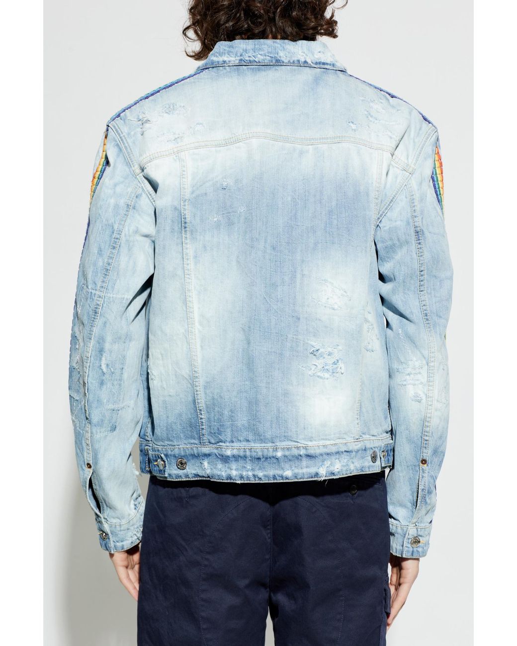 DSquared² Blue Denim Jacket With Vintage Effect for men