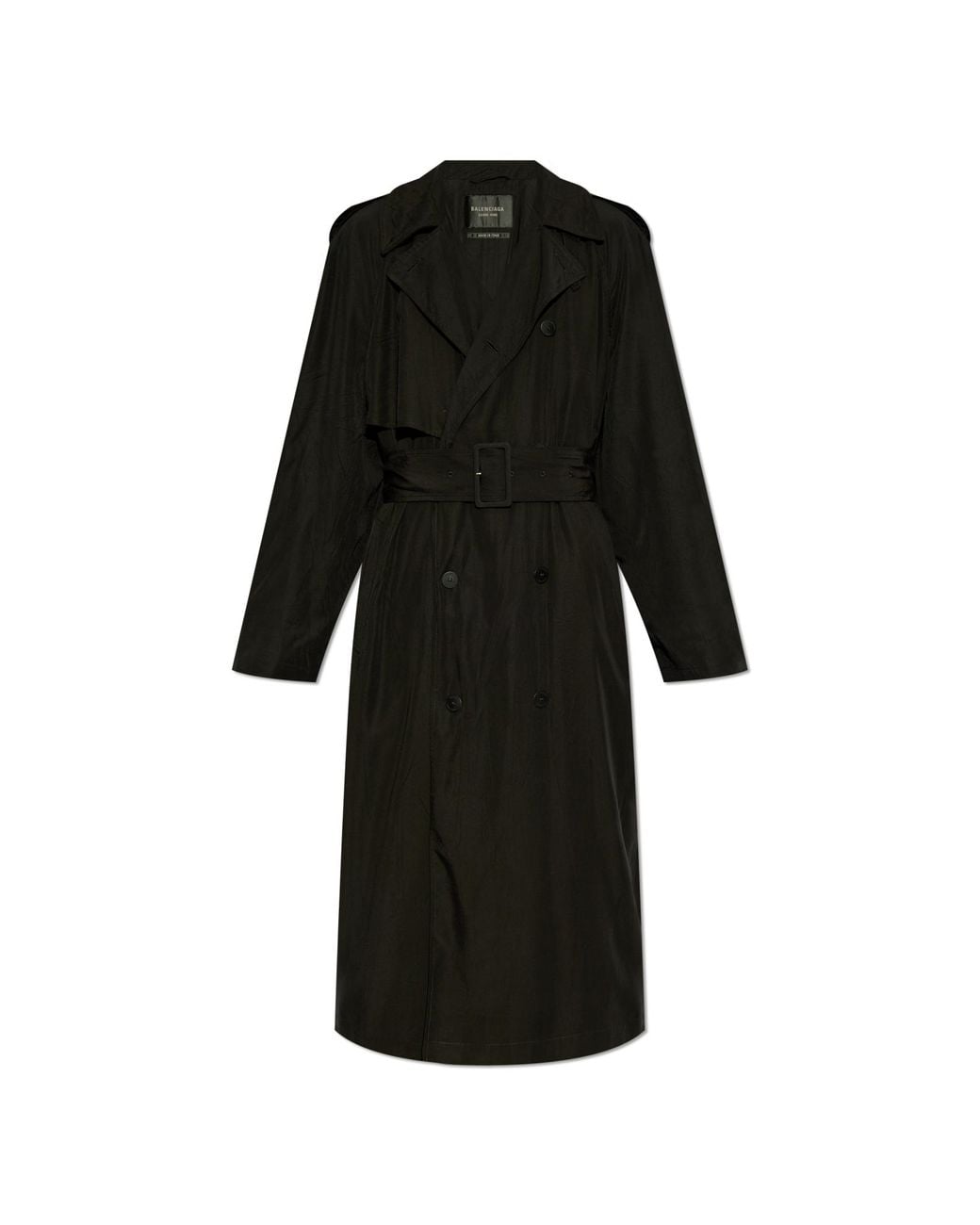 Balenciaga Black Trench Coat With Belt for men