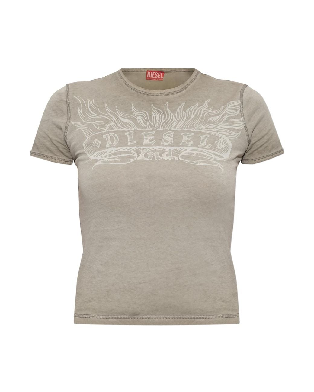 DIESEL Gray T-Shirt 'T-Uncuties-Long-Aa2'