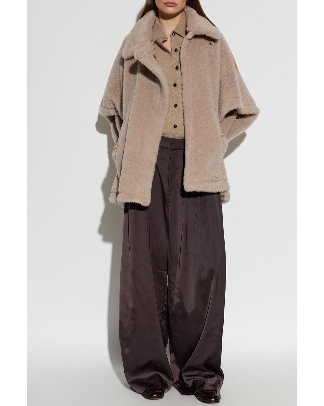 Max Mara Gray Wool Poncho 'Tebe'