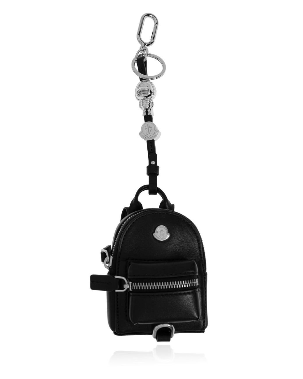 Moncler Black Backpack-Shaped Keychain for men