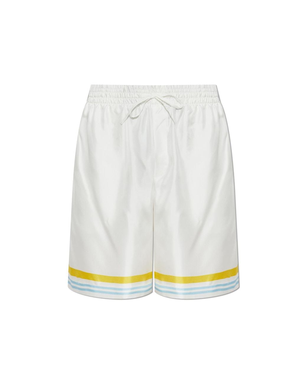 Casablanca White Silk Shorts for men