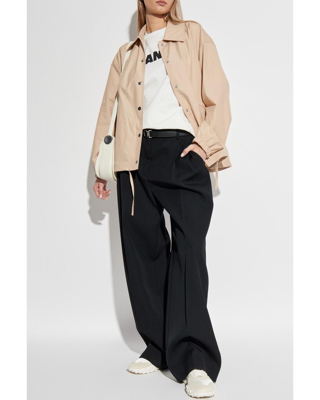 Jil Sander Natural Loose-Fitting Cotton Jacket