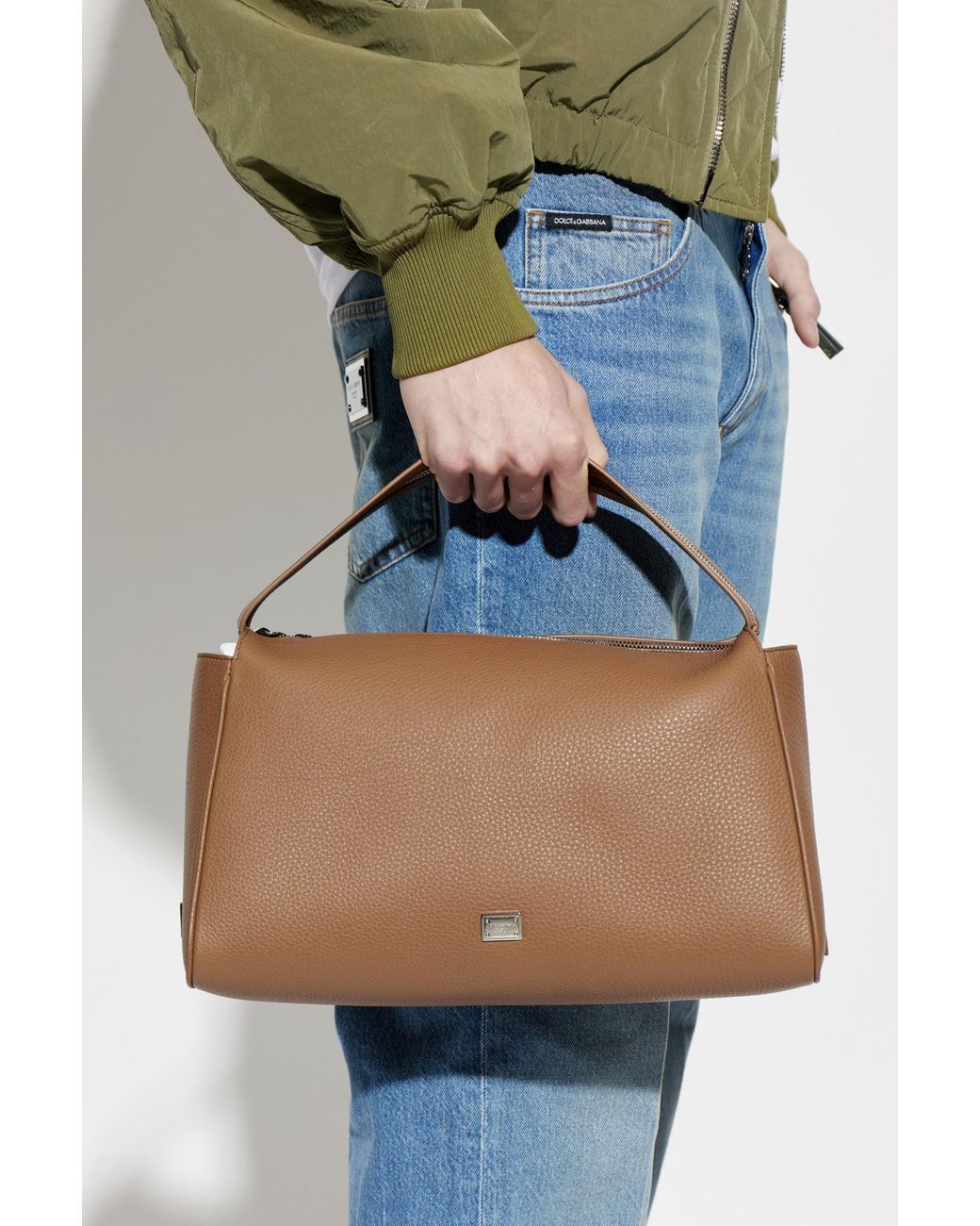 Dolce & Gabbana Brown Leather Handbag for men