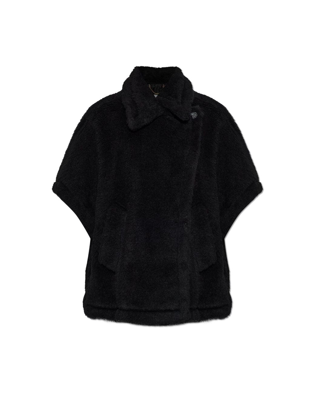 Max Mara Black Wool Poncho 'Tebe'