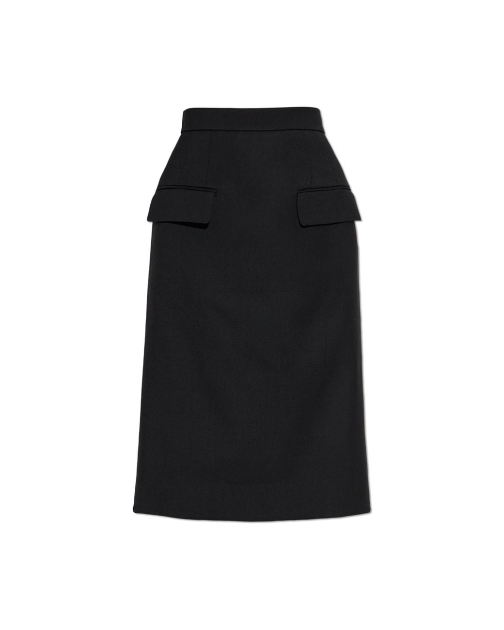 McQueen Black Wool Skirt With Pockets