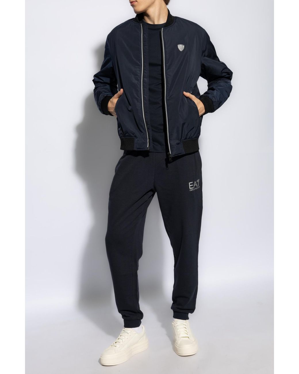 EA7 Bomber Jacket in Blue for Men Lyst UK