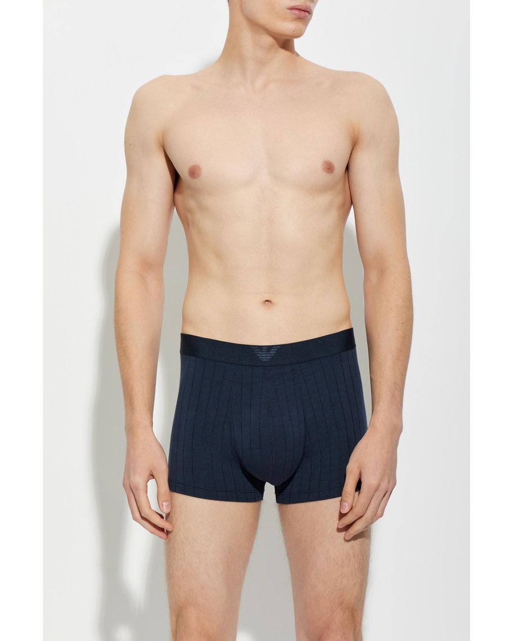 Emporio Armani Blue Boxer Briefs With Logo for men