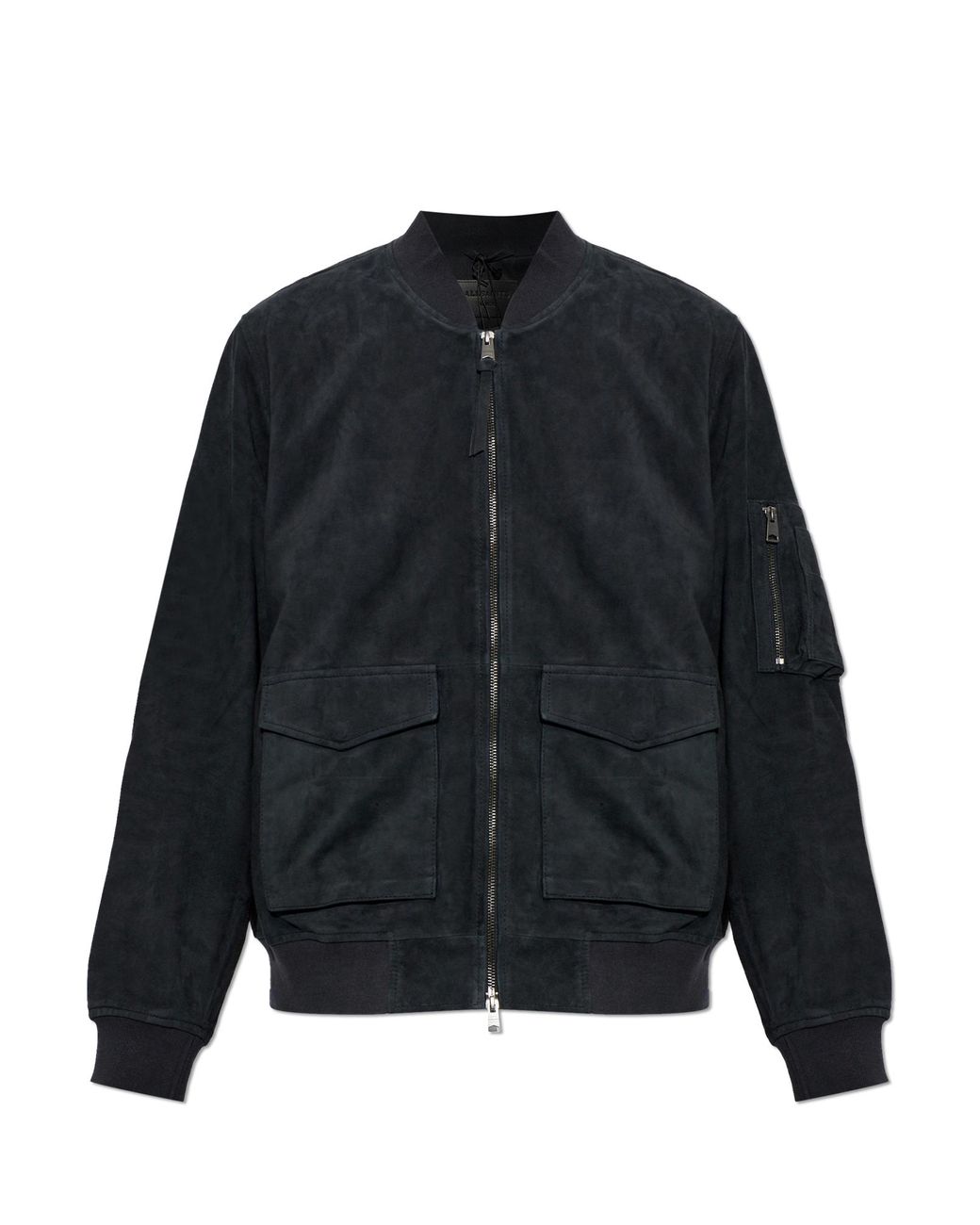AllSaints Black 'Rokko' Suede Bomber Jacket for men