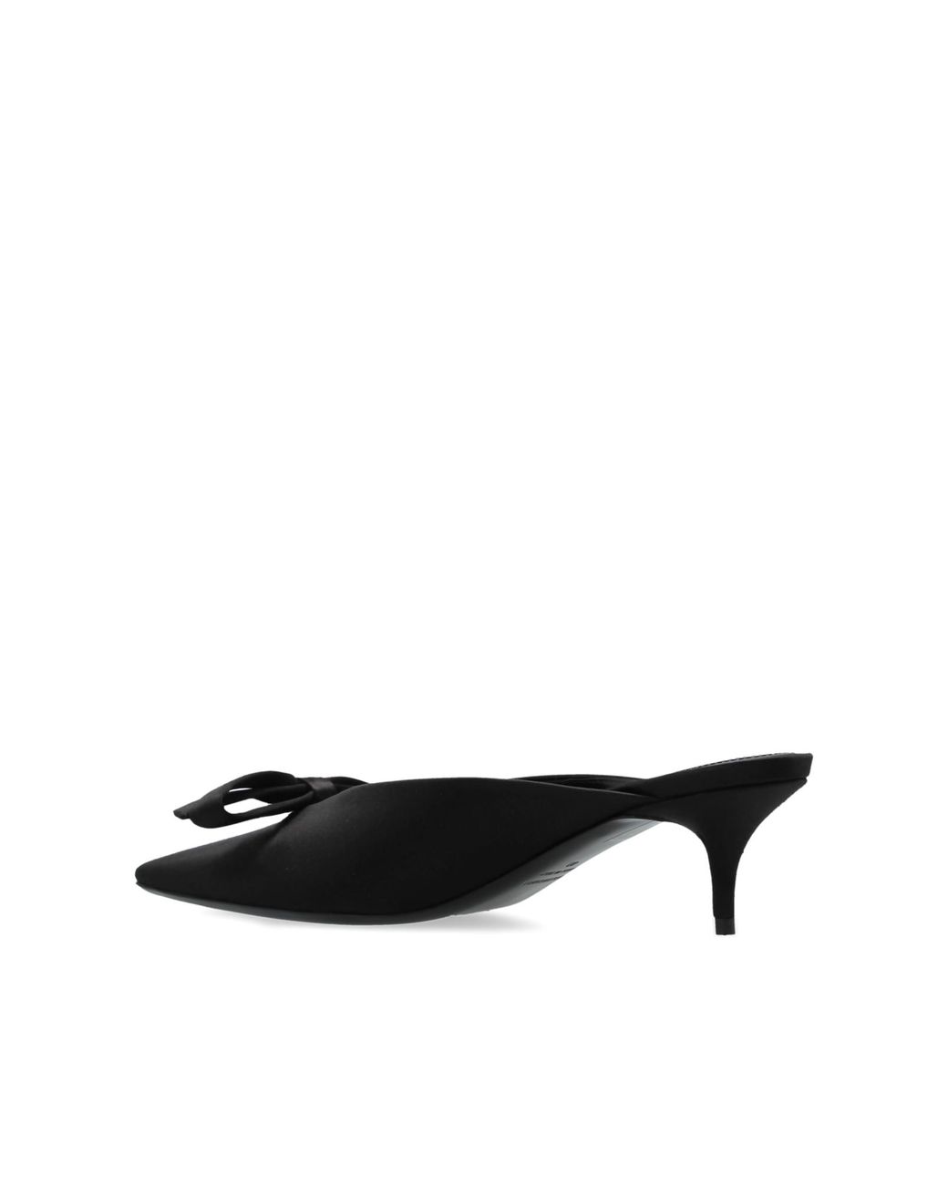 Balenciaga Black Satin Heeled Mules
