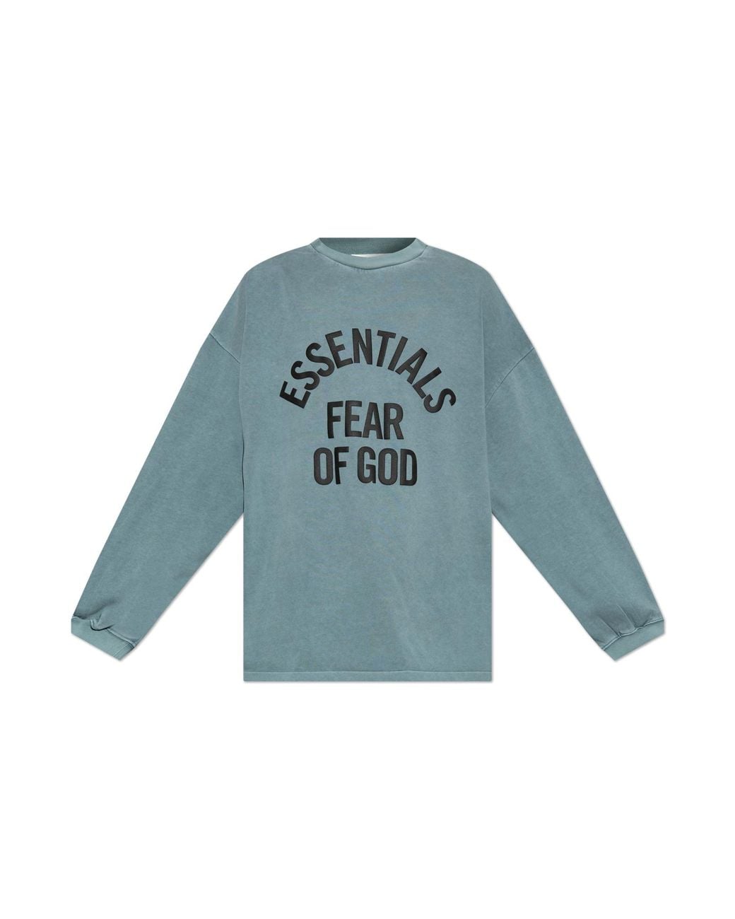 Fear Of God Blue Sweatshirt With Printed Logo for men