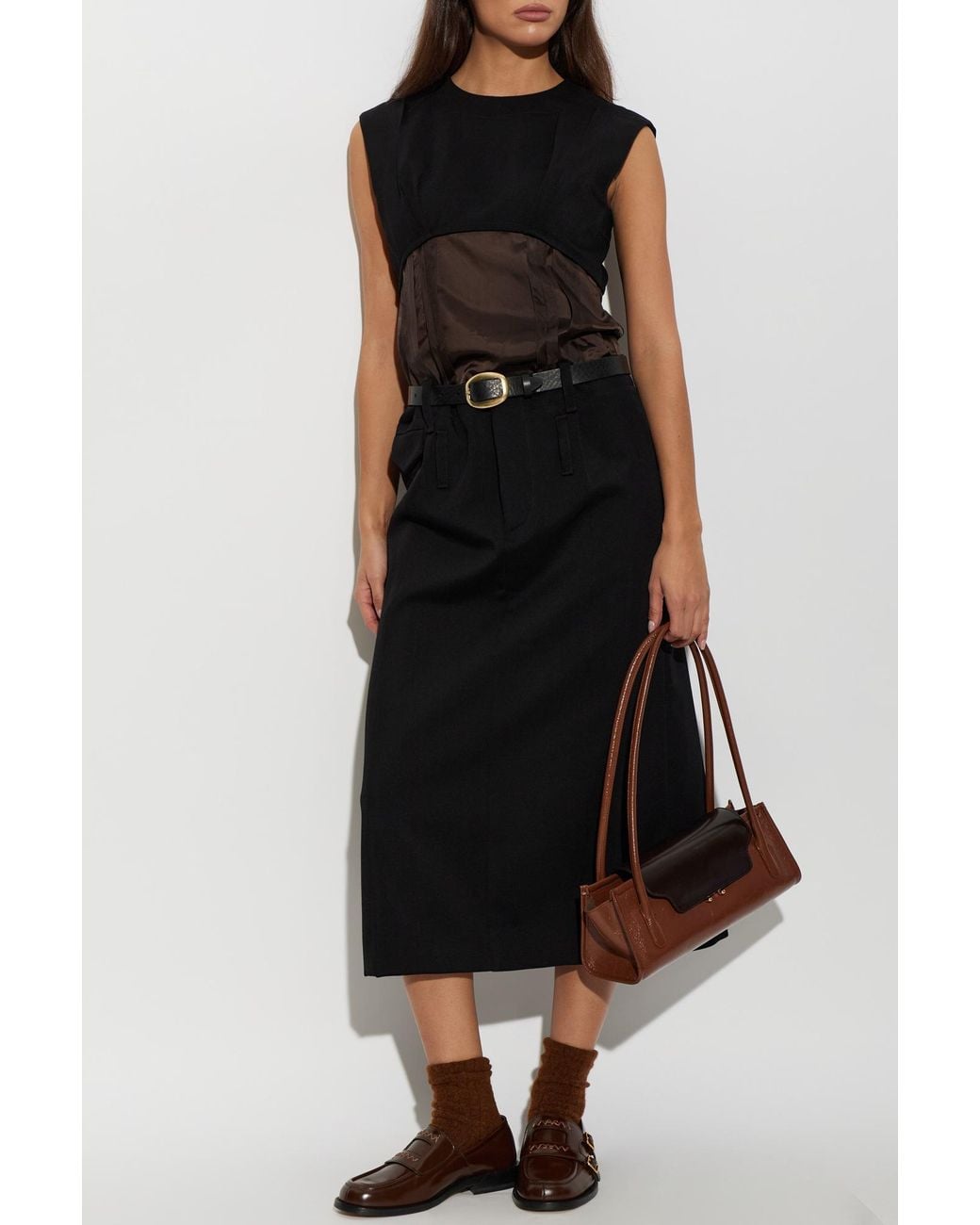 Marni Black Wool Sleeveless Dress