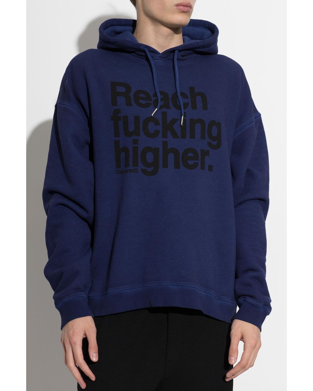 DSquared² Blue Cotton Sweatshirt With Print for men