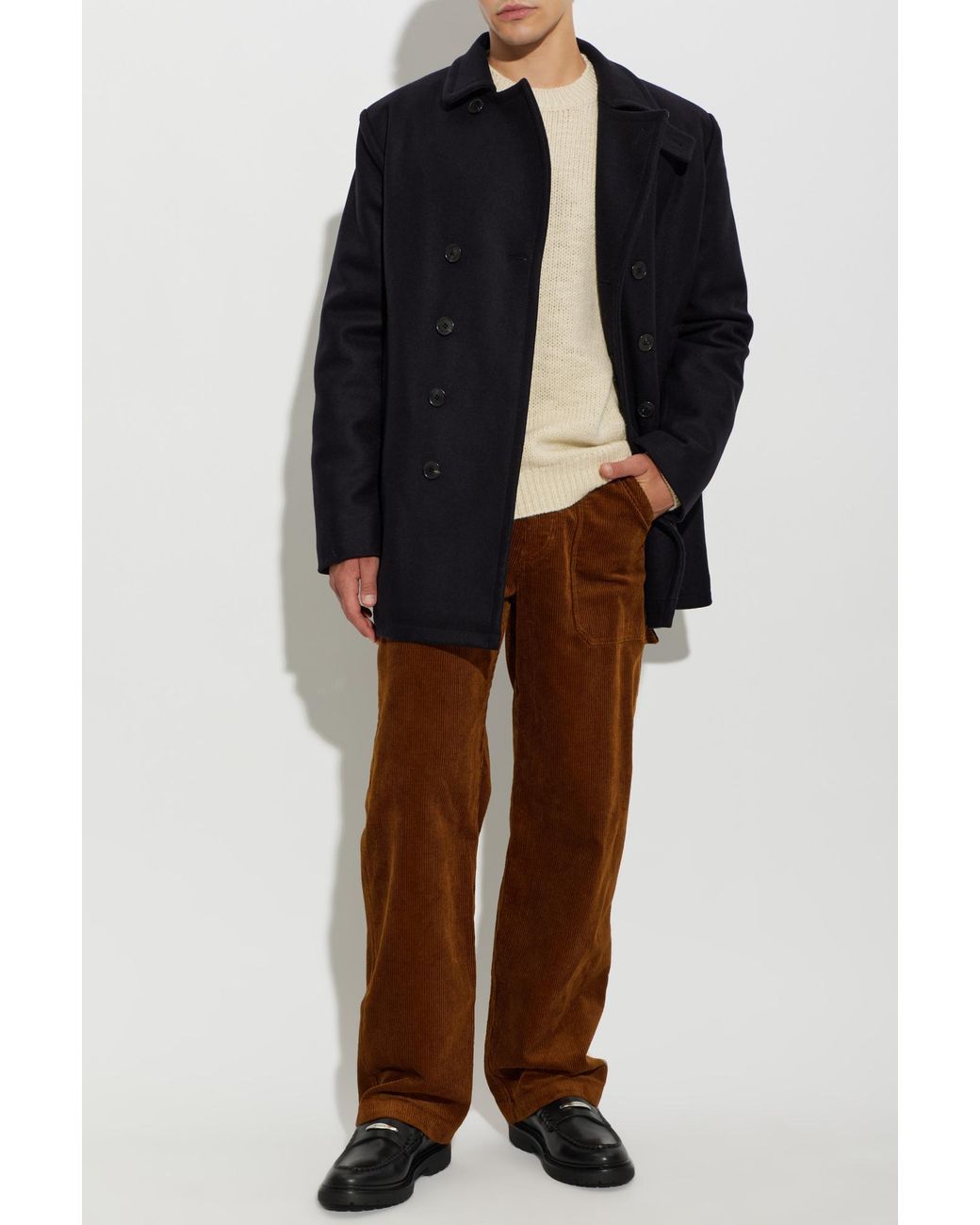 Isabel Marant Blue Wool Coat 'Wym' for men