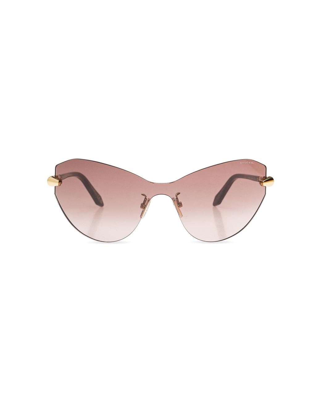 BVLGARI Pink Sunglasses With A Lightweight Rimless Design And Cat-Eye Lenses