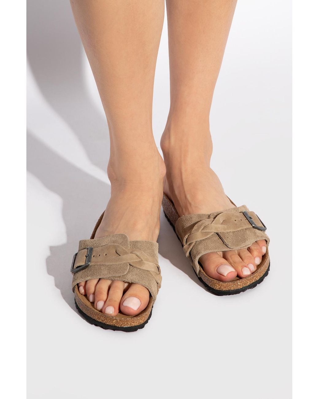 Birkenstock 'oita Braided' Slides, in White | Lyst