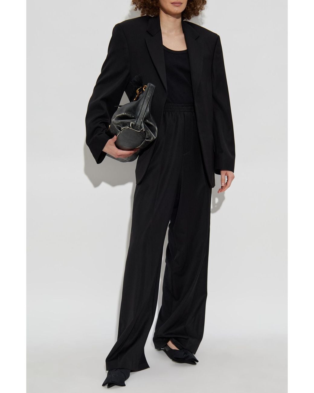Balenciaga Black Wide-Leg Trousers