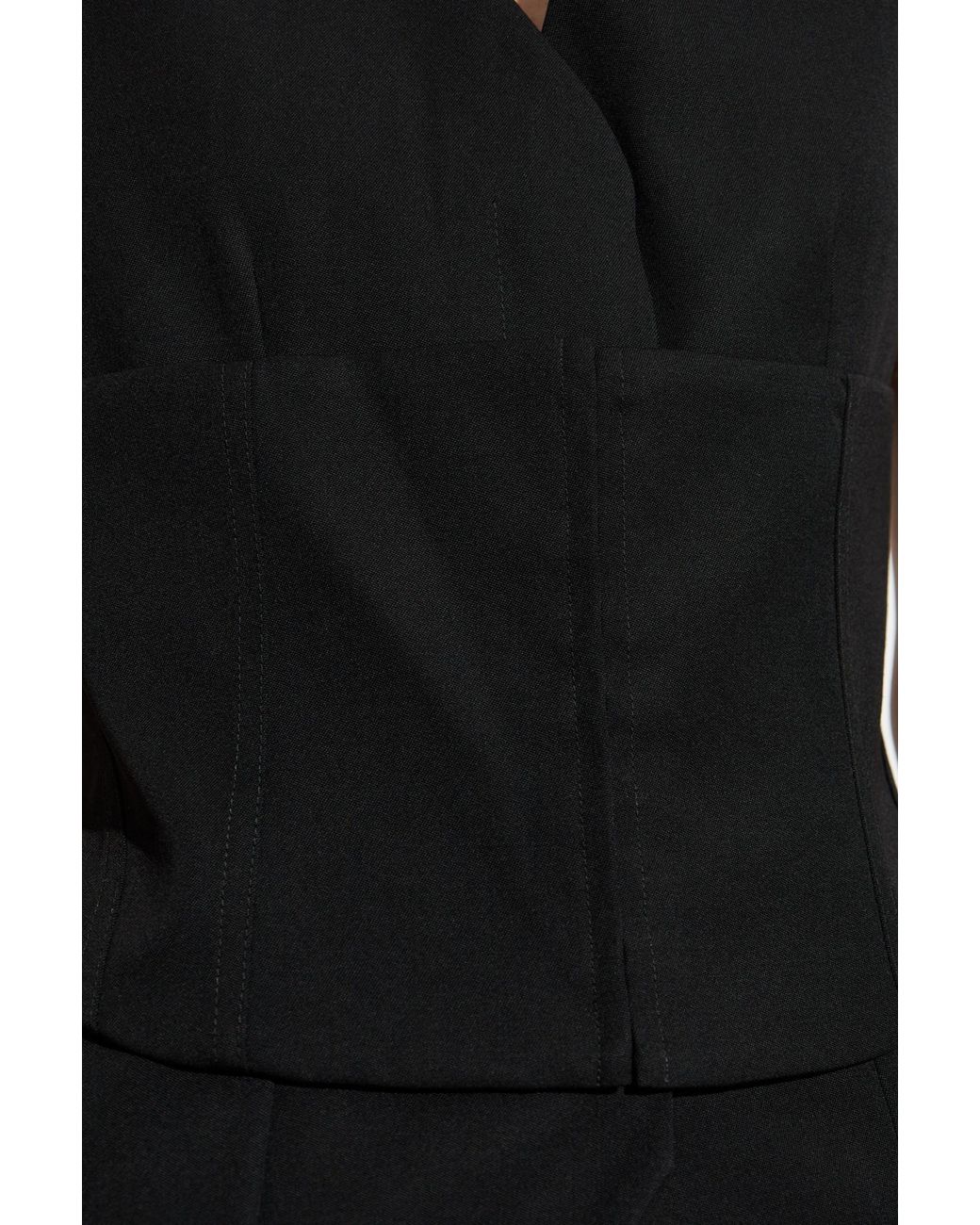 McQueen Black Wool Vest