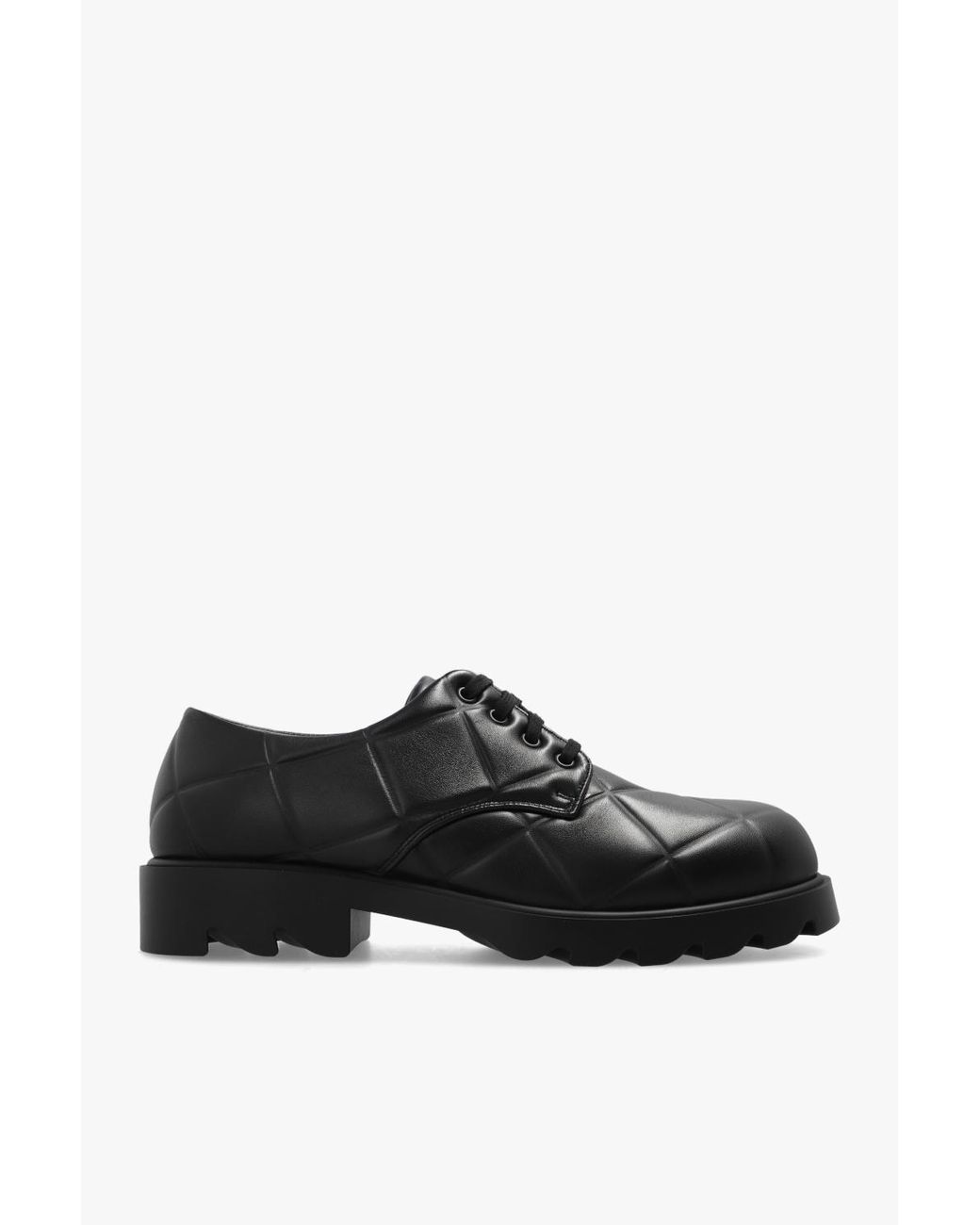 Bottega Veneta Leather 'strut Grid' Derby Shoes in Black for Men | Lyst