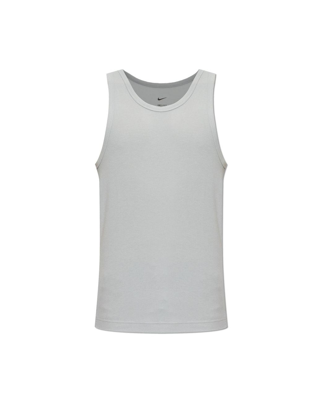 Nike Gray Ribbed Top With Logo Patch for men