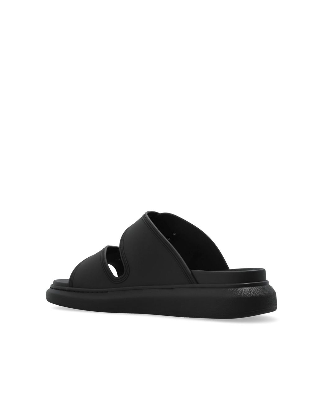 Alexander McQueen Black Rubber Flip-Flops for men