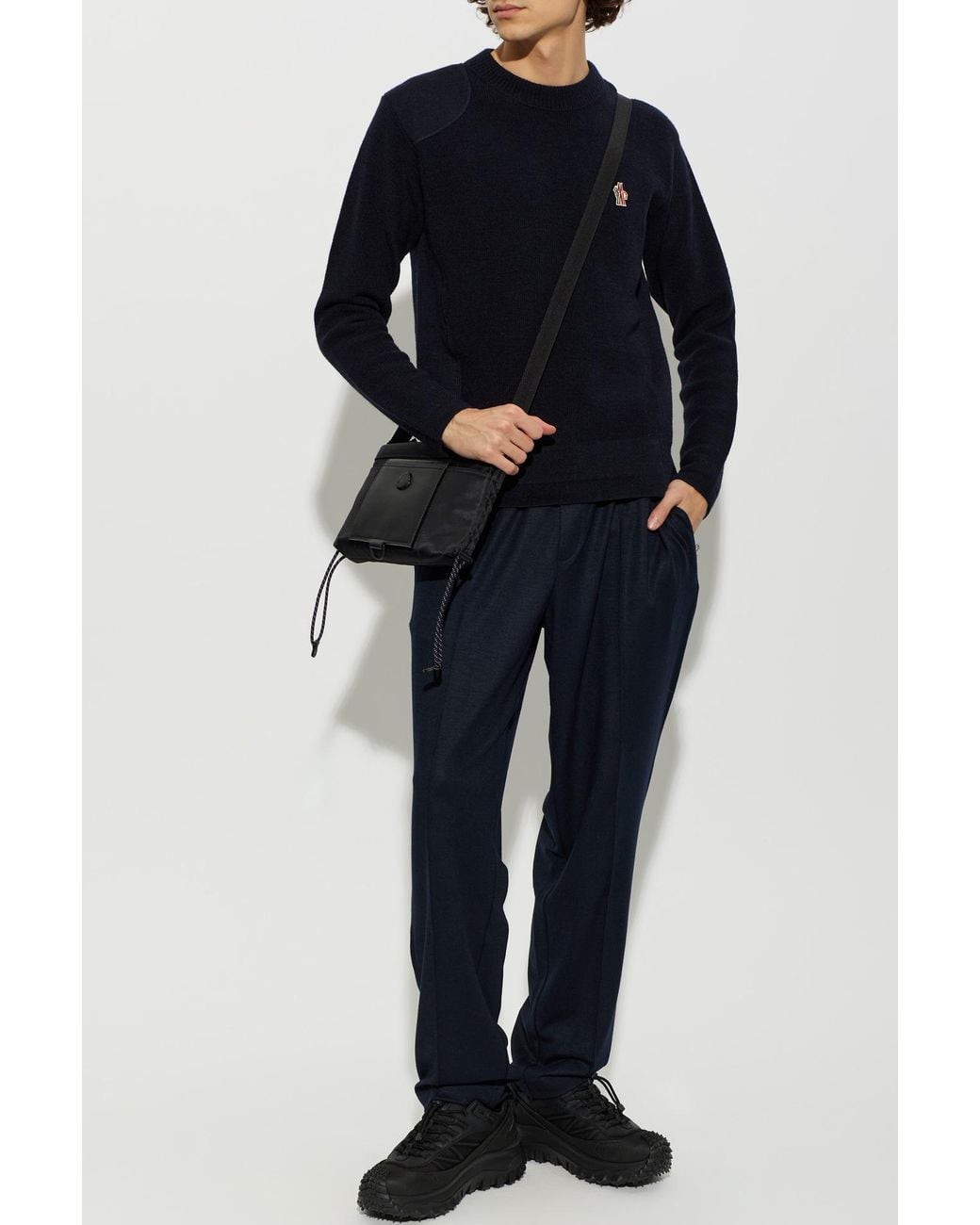 Moncler Blue Straight-Cut Trousers for men