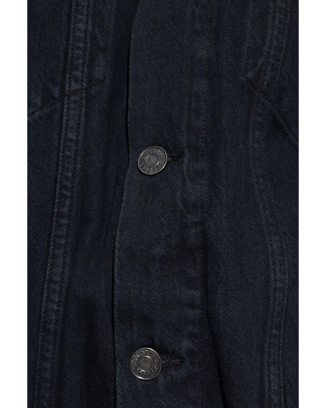 Agolde Blue Denim Jacket With Peplum