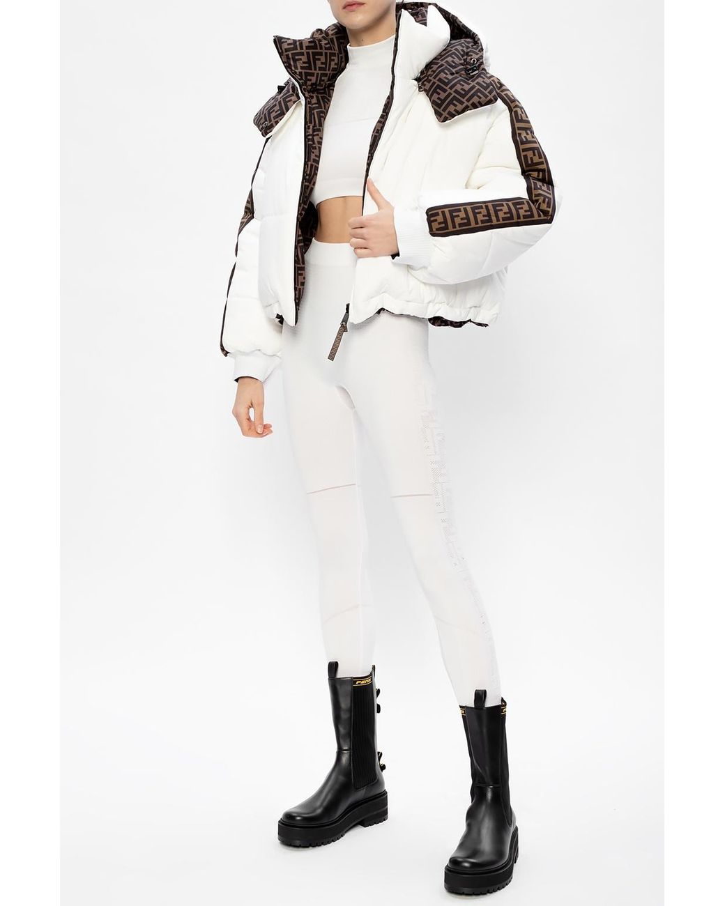 Fendi Reversible Down Jacket in White | Lyst