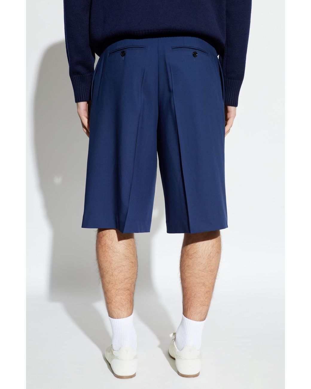 AMI Blue Wool Shorts for men
