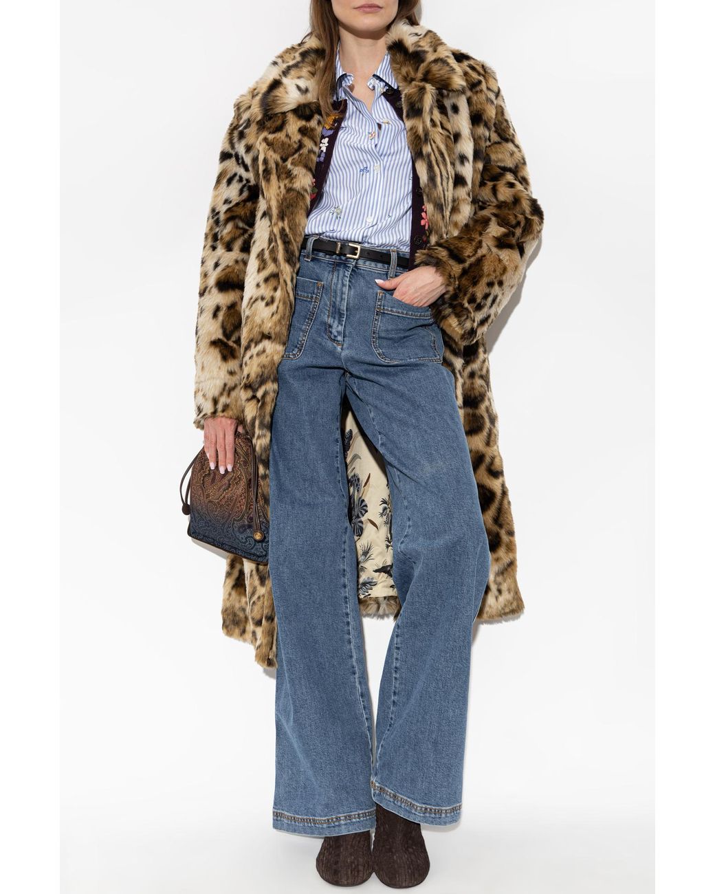 Etro Brown Faux Fur