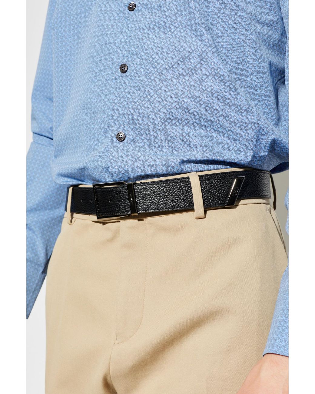 Ferragamo Black Leather Belt for men