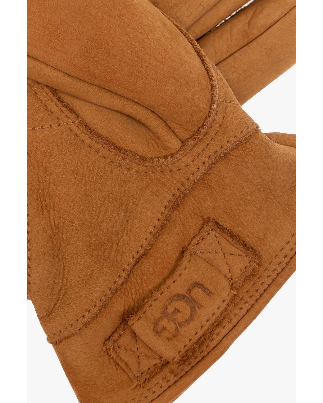 Ugg Brown Leather Gloves for men