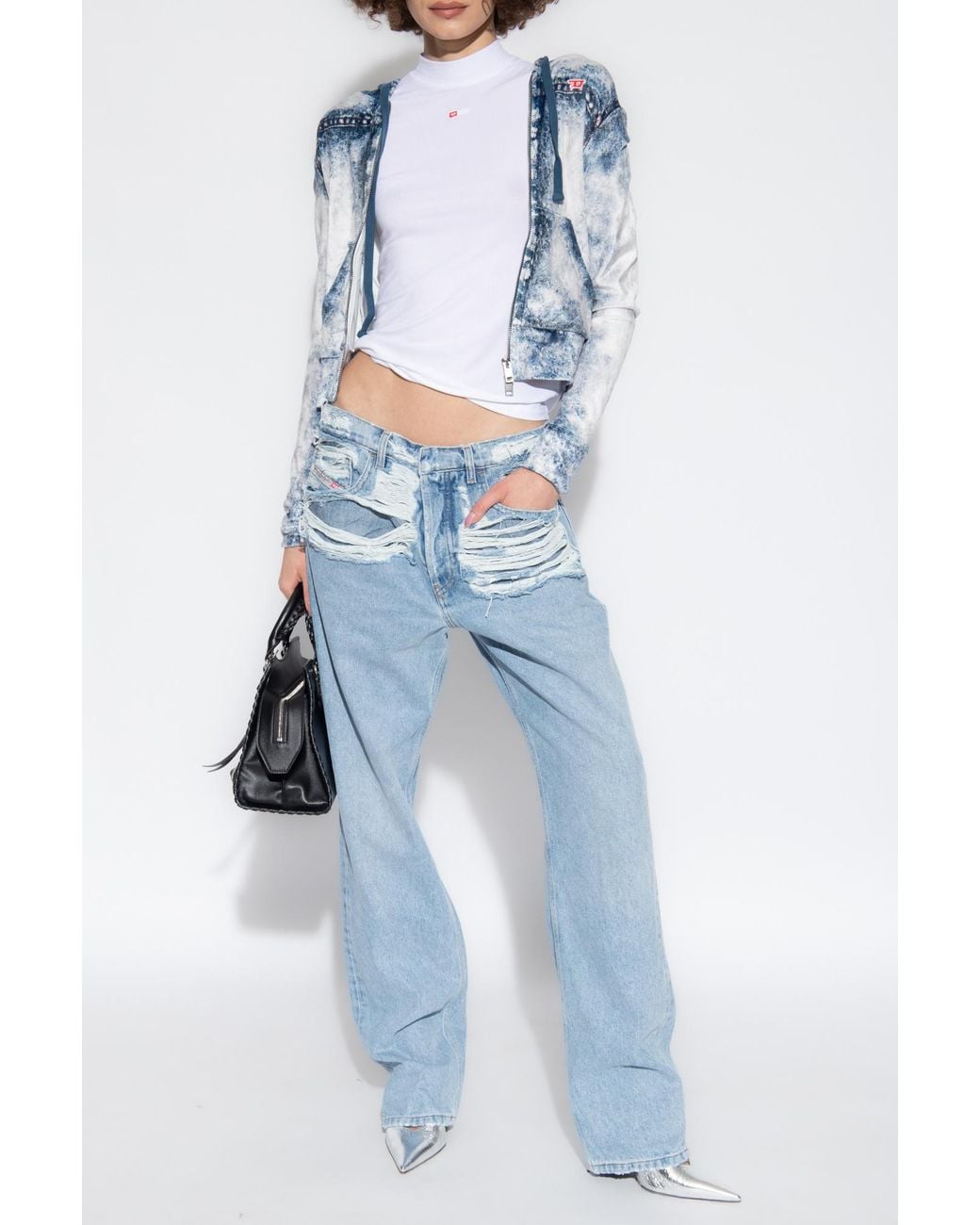 DIESEL White 'T-Mokky-Microdiv' Ribbed Top