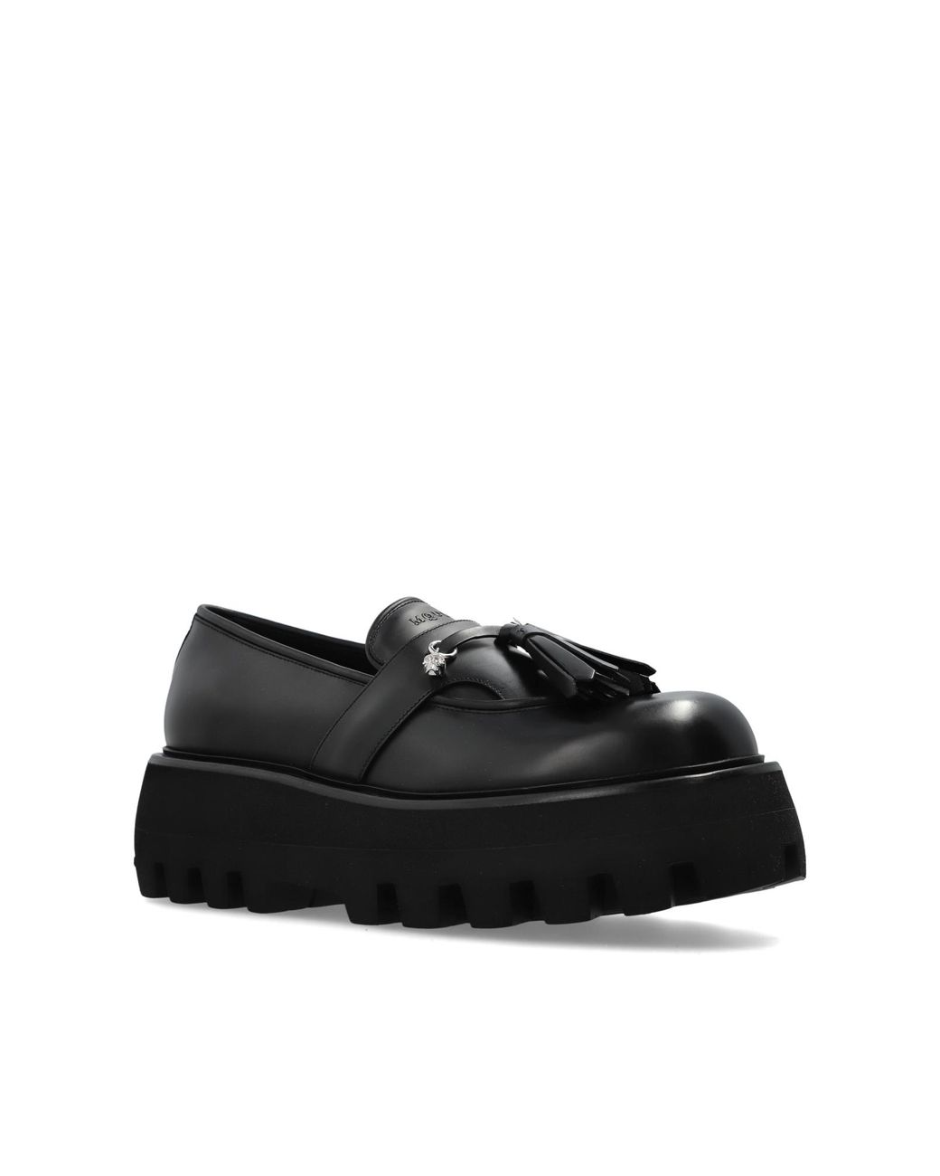 McQueen Black Platform Loafers for men