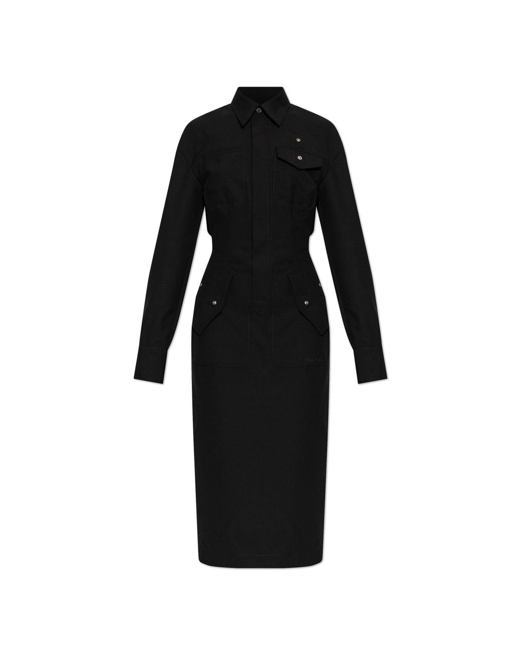 DSquared² Black Wool Dress With Back Slit